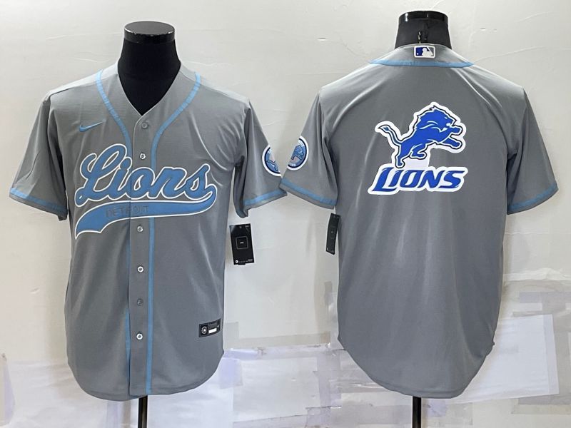 Men Detroit Lions Blank Grey 2022 Nike Co branded NFL Jerseys